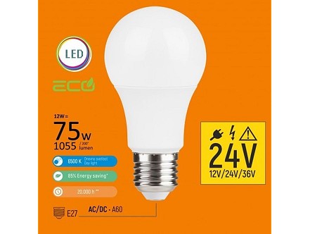 LED SIJALICA E27 12W 12V 24V 36V CW 6500K HLADNO BELA MITEA