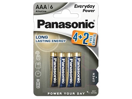 Panasonic baterije LR03EPS/6BP-AAA Alkaline Everyday 6 komada