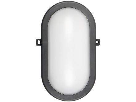 LED lampa ovalna 12W 4000K IP54 crna