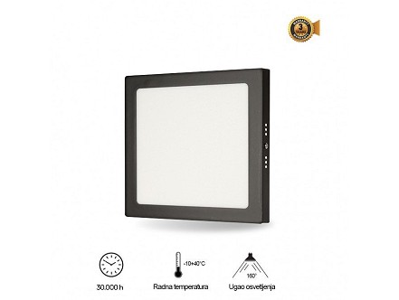 LED panel N/Z 18W 6500K crna kockasta