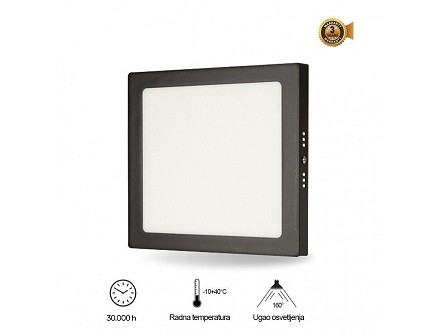LED panel N/Z 24W 6500K crna kockasta