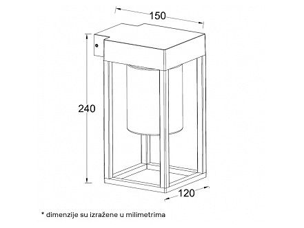 SPOLJNA ZIDNA LAMPA 1XE27 A3703 ANTRACIT BBLINK