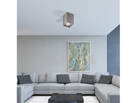 NADGRADNA ROZETNA KVADRAT 1XE27 MADDOX 2487 SIVA RABALUX