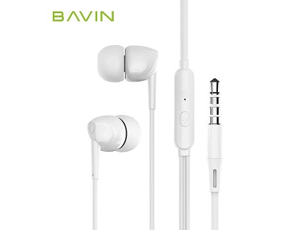 BAVIN slušalice 3,5mm 1,2m bela - HX851