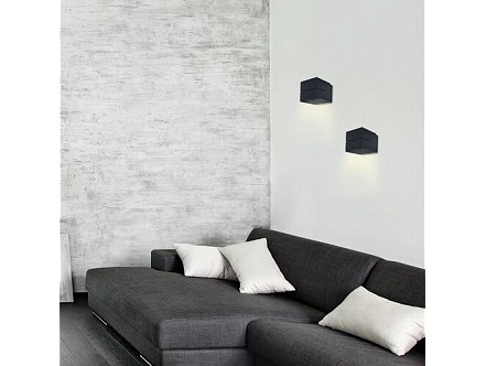 ZIDNA LAMPA 1XG9 KAUNAS 7017 KVAD CRNA RABALUX