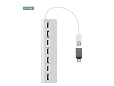 TNB HUBUSB7ALU HUB Razdelnik SA  7USB KONEKTORA,ALUMINIJUMSKI
