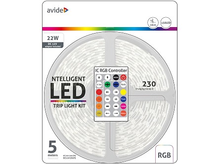 LED traka blister 12V 7.2W/m 5050 30LED IC RGB IP65 5m+pam