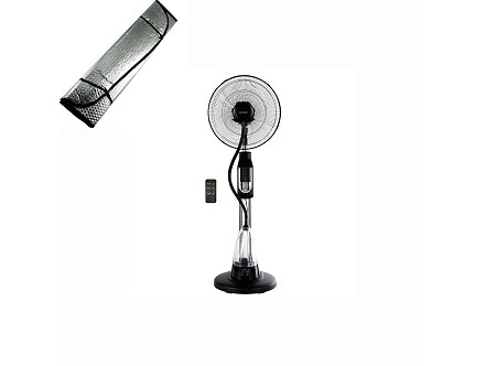 NIAROS PODNI Ventilator SA RASPRSIVAČEM, PREČNIK 43CM, 70W, DALJINSKI, CRNI