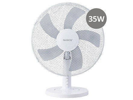 NIAROS STONI Ventilator PREČNIKA 31CM, 35W, BELI