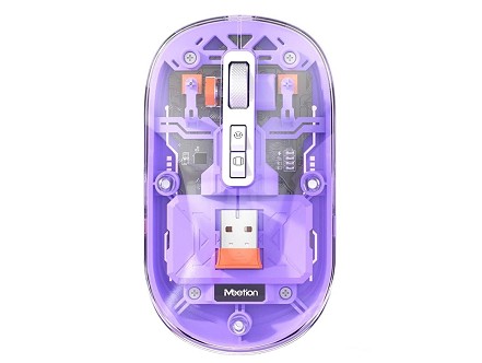 MEETION BTM005PR BEŽIČNI BT PUNJIVI Miš, 2.4GHZ, LJUBIČASTI