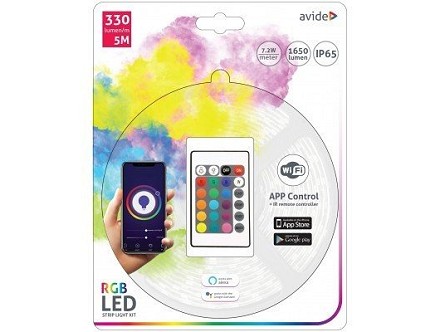 LED traka WIFI TUYA+IR blister RGB 7.2W 12V IP65 5m SMD 5050