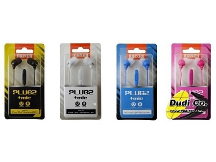 Maxell bele slušalice sa mikrofonom PLUGZ