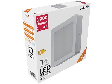 LED panel kvadratni nadgradni 18W NW 4000K plast. AVIDE
