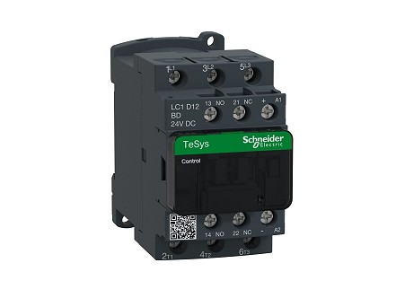 TeSys D kontaktor 3P (3NO) 12A 24V DC (1NO+1NC) BD