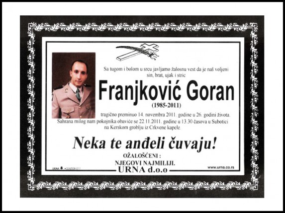 Sahrana Gorana Franjkovića
