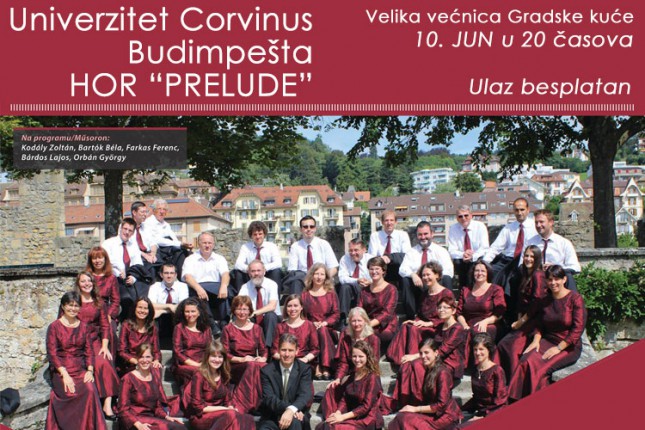 Koncert mešovitog hora "Prelude" u subotu u Velikoj većnici