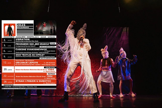 Decembarski repertoar pozorišta „Deže Kostolanji" donosi premijeru „1984“ i niz gostovanja