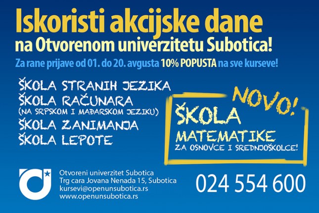 Akcijski dani na Otvorenom univerzitetu - 10% popusta na sve kurseve!