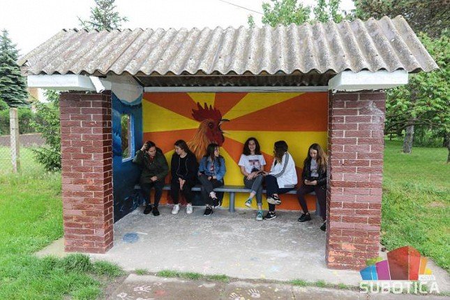 Mlade meštanke Verušića od autobuskog stajališta napravile umetničko delo