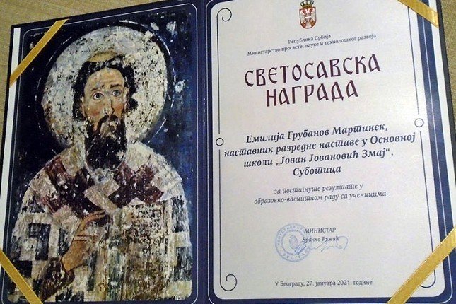 Emilija Grubanov Martinek dobitnica Svetosavske nagrade