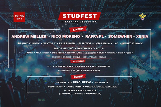 "StudFest" - jedinstveni muzički festival od 12. do 15. maja u Subotici