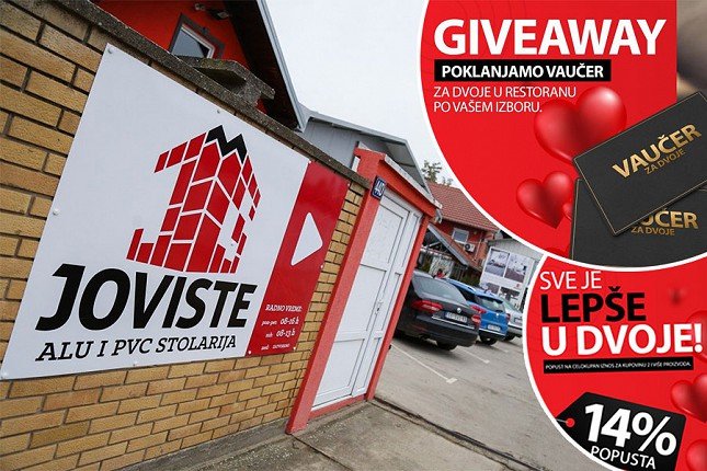 "Joviste" poklanja popust na novu stolariju i vaučer za večeru u dvoje