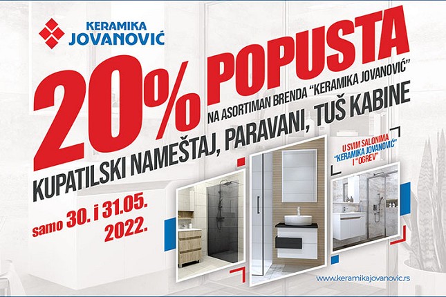 Majska akcija u salonima "Keramike Jovanović" za novi imidž kupatila