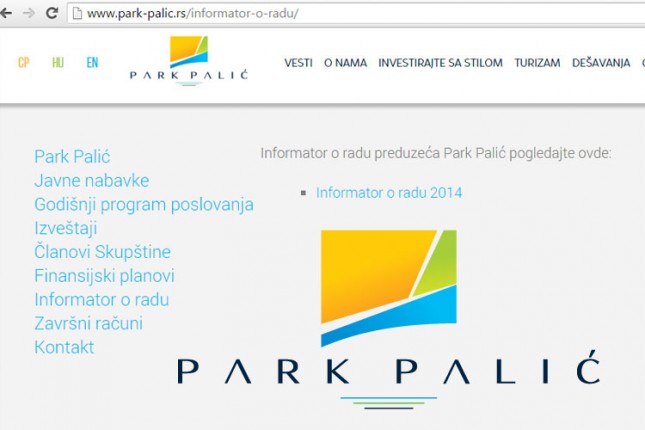 Prekršajna prijava protiv preduzeća "Park Palić"