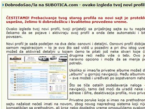 Aktiviranje profila na novom sajtu