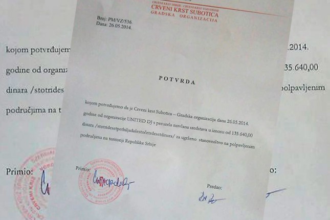 U humanitarnoj akciji subotičkih DJ-eva prikupljeno 135.640 dinara za ugrožene od poplava