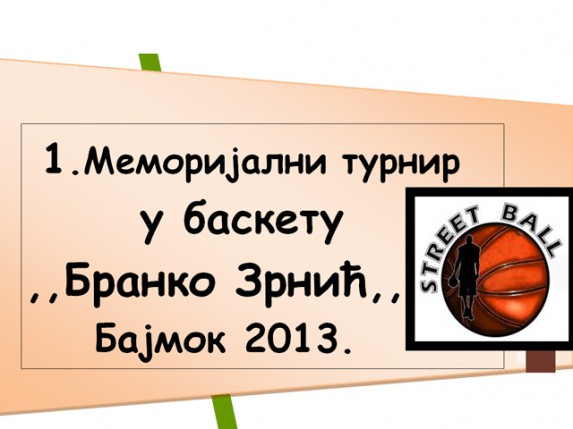Memorijalni turnir u basketu "Branko Zrnić" Bajmok 2013