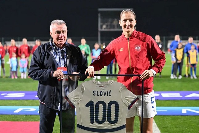 Fudbalerka Spartaka Violeta Slović odigrala stoti meč u dresu reprezentacije