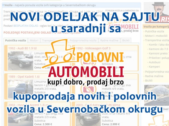 Novi odeljak polovnih i novih vozila u Severnobačkom okrugu