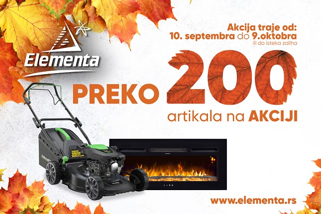 Jesenji popusti u "Elementi": Sve za baštu, dom i kuhinju na jednom mestu