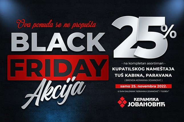 Velika "Black friday" akcija u "Keramici Jovanović" - 25. novembra 25% popusta