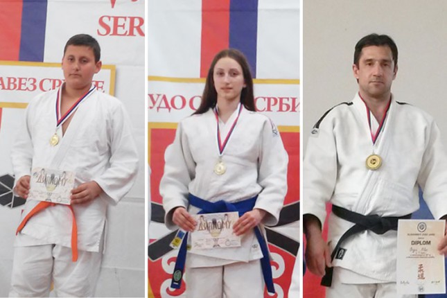 Dve zlatne sa školskog, jedna sa veteranskog prevenstva u džudou