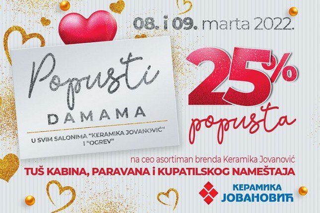 Popust od 25 odsto na asortiman brenda "Keramike Jovanović"