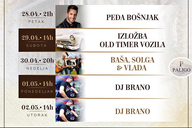 Zabavni sadržaj i bogata gastro ponuda tokom prvomajskih praznika u restoranu "Paligo palata"