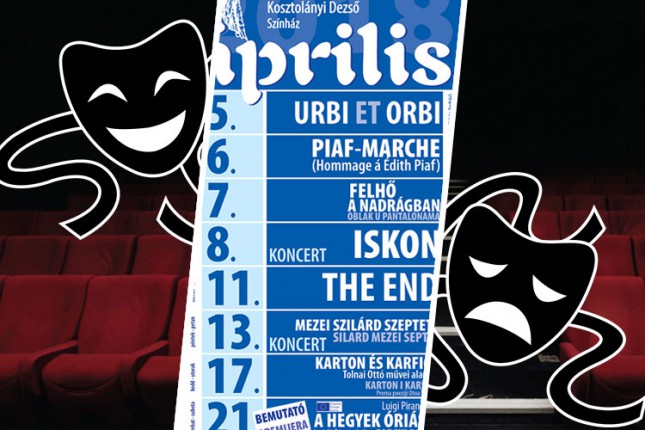 Repertoar pozorišta "Kostolanji Deže" za april