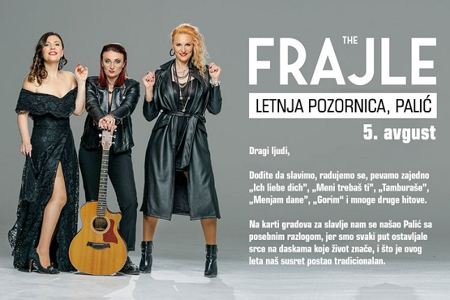 "Frajle" na Letnjoj pozornici 5. avgusta