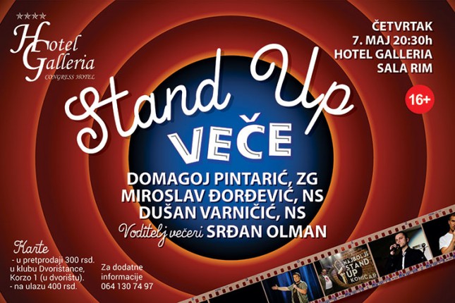 Stand up veče u hotelu Galleria