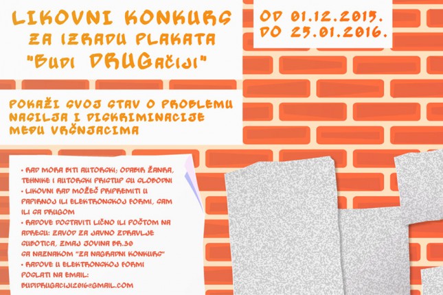 Likovni konkurs za izradu plakata u okviru projekta "Budi DRUGačiji"