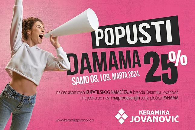 Keramika Jovanović - popusti od 25 odsto povodom Dana žena