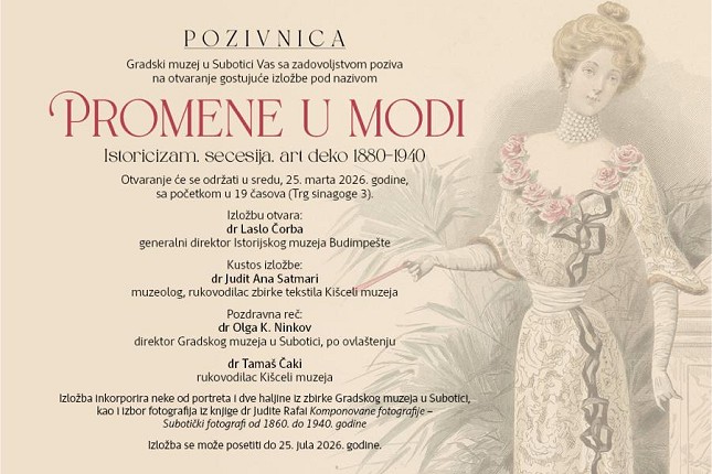 Izložba „Promene u modi“ u sredu u Gradskom muzeju