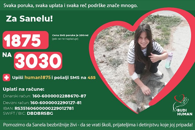 Pomozimo Saneli da ponovo diše bez brige