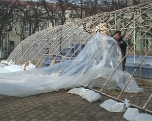 Pokrivanje plave fontane