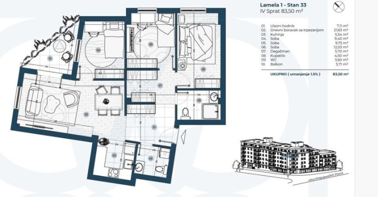 Stan, Radijalac, 83m2 (ID: 119039) | Nekretnine Subotica