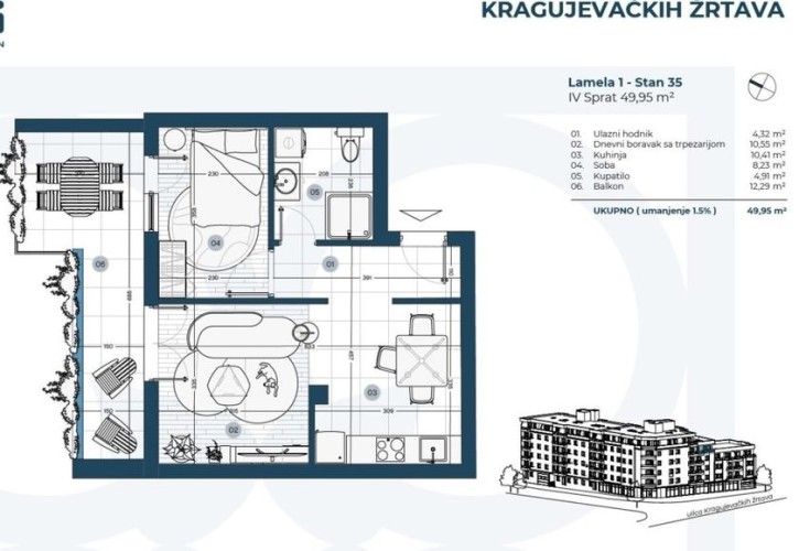 Stan, Radijalac, 49m2 (ID: 116140) | Nekretnine Subotica