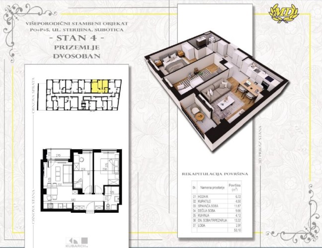 Stan, Sterijina 33, 53m2 (ID: 117174) | Nekretnine Subotica