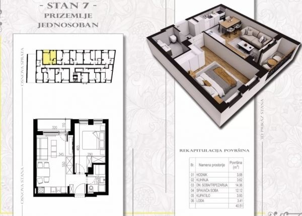 Stan, Radijalac, 41m2 (ID: 100283) | Nekretnine Subotica
